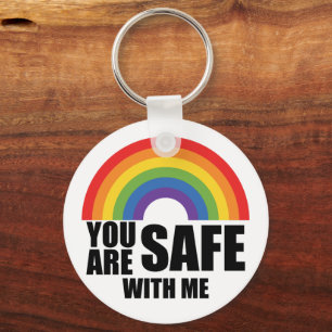 Llavero Estás Seguro Conmigo Orgullo Arcoíris LGBTQ