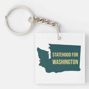 Llavero Estatidad para Washington Retro Minimalista Chiste