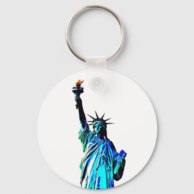 Llavero Estatua azul de la Dama de la Libertad (Anverso)