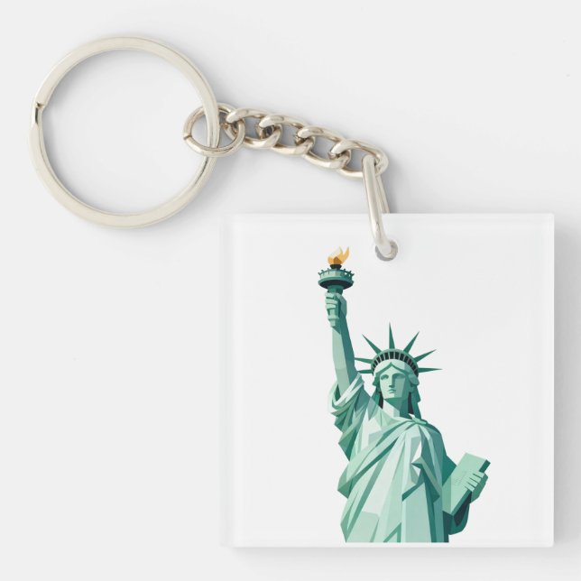 Llavero Estatua geométrica de la Keychain de la Libertad (Frente)