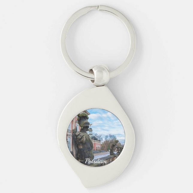 Llavero Estatuas de caballero de piedra cerca del palacio  (Anverso)