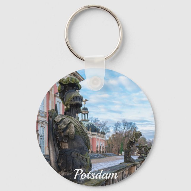 Llavero Estatuas de caballero de piedra cerca del palacio  (Anverso)