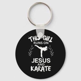 Llavero Este Chica Corre Sobre Jesús Y Karate Christian Ka