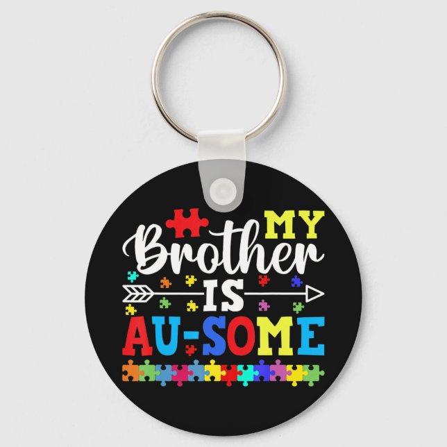 Llavero Este diseño de conciencia del autismo es impresion (Anverso)