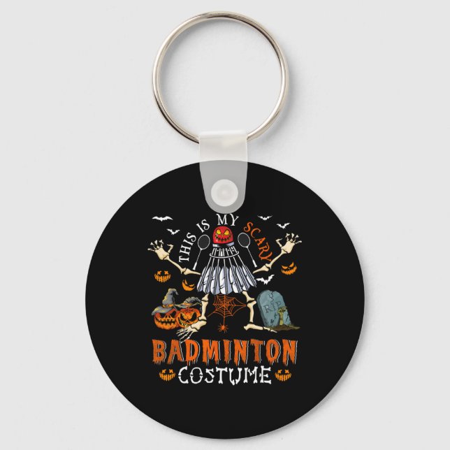 Llavero Este Es Mi Asustado Disfraz De Badminton Halloween (Anverso)