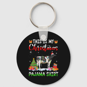 Llavero Este Es Mi Navidad Pajama Dairy Cow Lover Xmas L