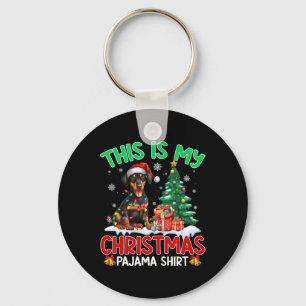 Llavero Este Es Mi Navidad Pajama Doberman Perro Lover Xma