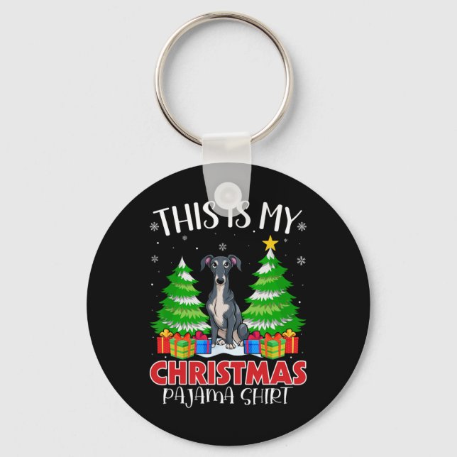 Llavero Este Es Mi Navidad Pajama Italiano Greyhound Dog (Anverso)