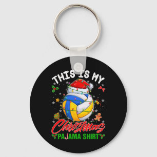 Llavero Este Es Mi Navidad Pajama Voleibol Santa Hat X