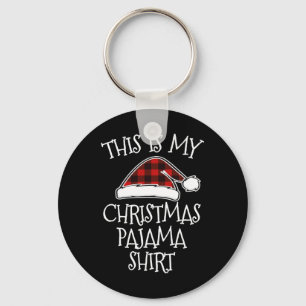 Llavero Este Es Mi Navidad Pajama Xmas Buffalo Rojo Tapado