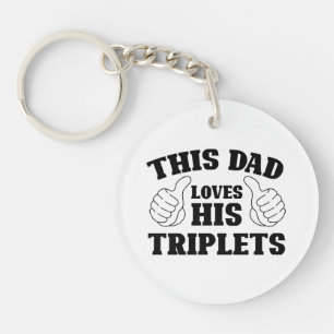 Llavero Este papá ama a sus trillizos - Regalo para papá c