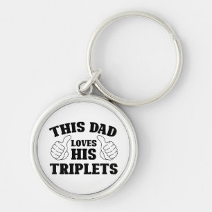 Llavero Este papá ama a sus trillizos - Regalo para papá c