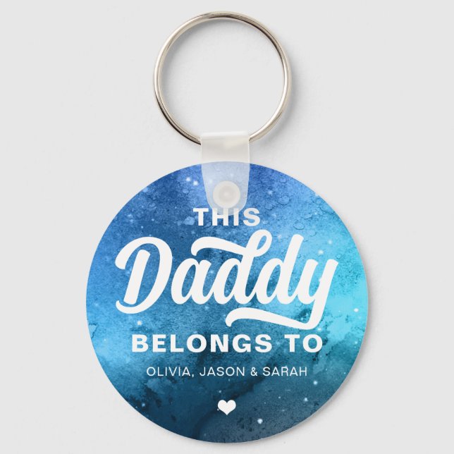 Llavero Este papá pertenece al Aqua Blue del Día del Padre (Anverso)