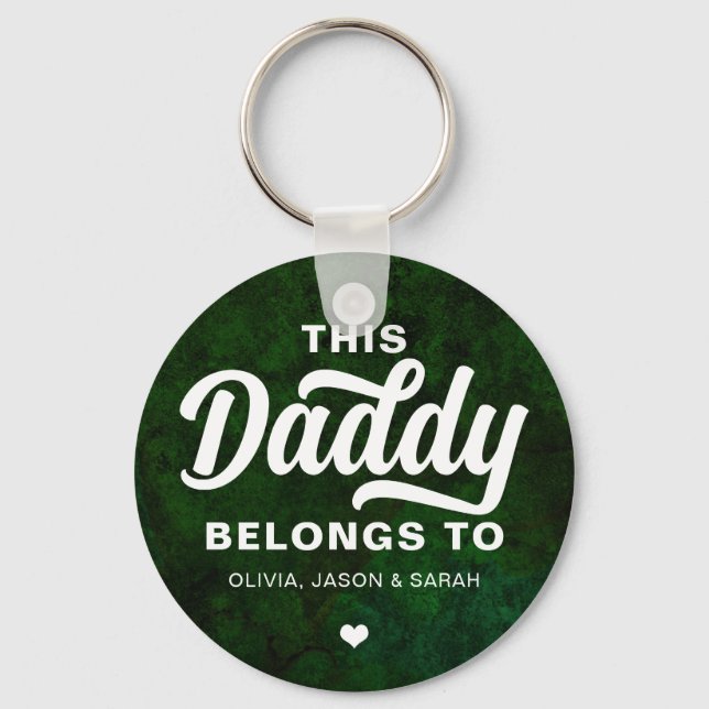 Llavero Este papá pertenece al verde esmeralda del Día del (Anverso)