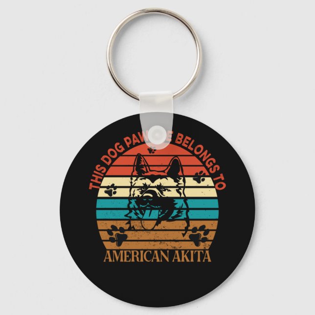 Llavero Este trabajo pertenece a America Akita Dog Dad Fun (Anverso)