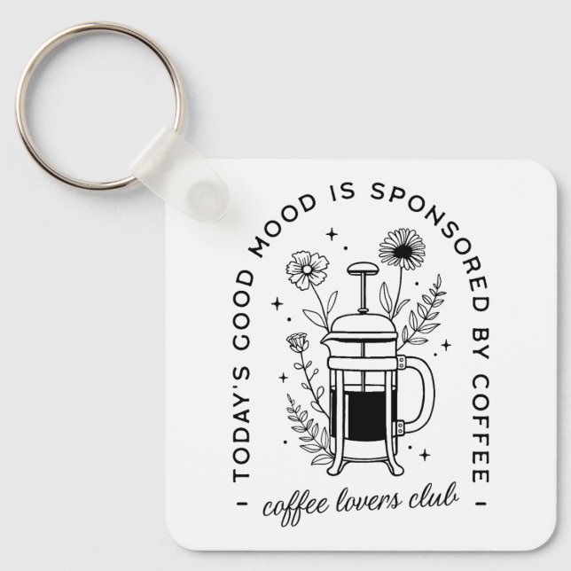 Llavero Estética chica amante del café (Anverso)