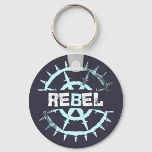 Llavero Estética ciber grunge de alambre de púas rebelde