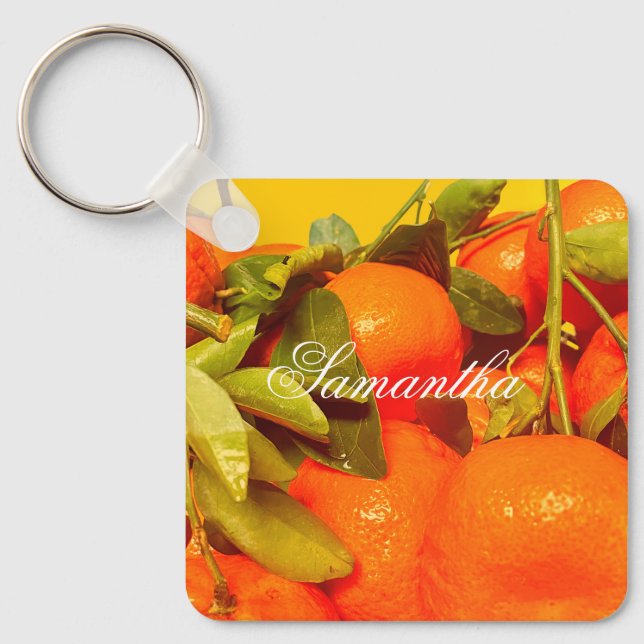 Llavero Estética de fruta Naranja suave (Anverso)