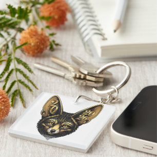 Llavero Estética del arte negro y dorado año 2026