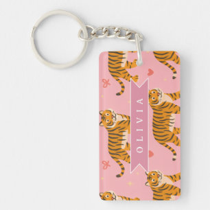 Llavero Estética personalizada rosa tigre chic atrevida di