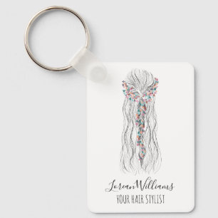 Llavero Estilista de Peinado Simple Boho Chic Romántico QR
