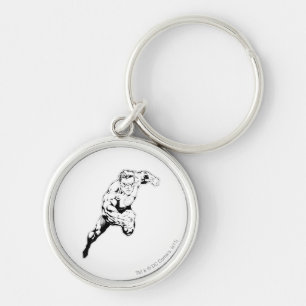Llavero Estilo cómico - salto rápido, blanco y negro