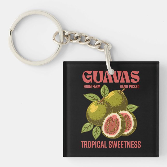 Llavero Estilo de arte gráfico comercial de frutas de Guav (Frente)