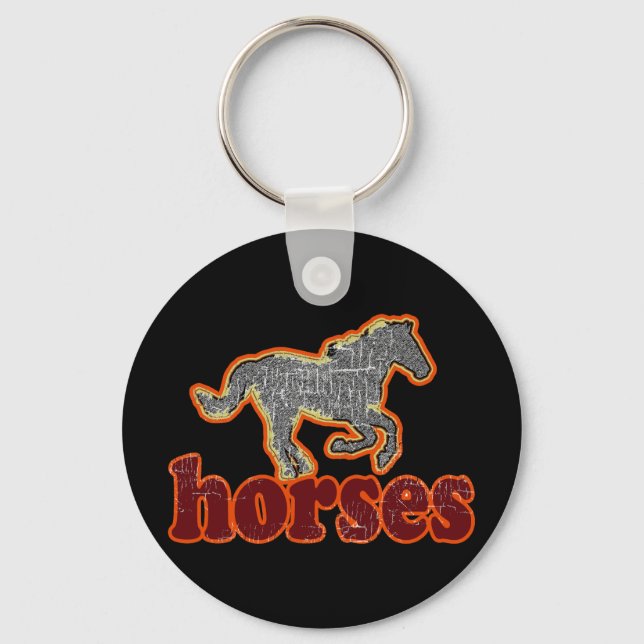 Llavero estilo de campo animal de caballos (Anverso)