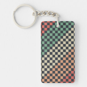 Llavero Estilo de cuadros multicolor
