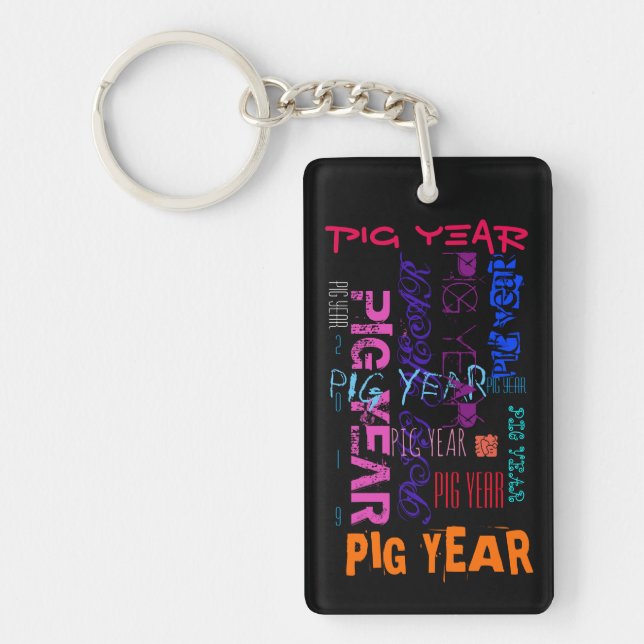 Llavero Estilo de graffiti Repeating Pig Year 2019 R Keych (Frente)