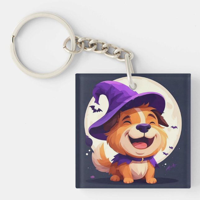 Llavero Estilo de perro adorable de Halloween (Frente)