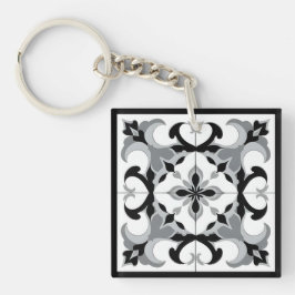 Llavero Estilo español blanco y negro