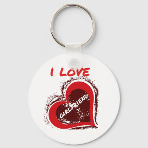 Llavero Estilo Grunge Me encanta mi novia Diseño de corazó