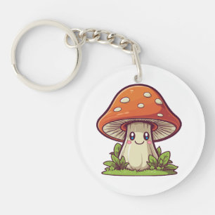 Llavero Estilo kawaii lindo, recolección de hongos