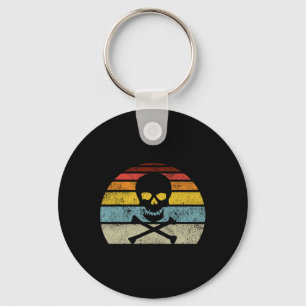 Llavero Estilo retro de la bandera del cráneo pirata vinta