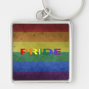 Llavero Estilo retro de la bandera del orgullo LGBT