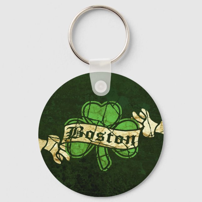 Llavero Estilo Vintage Boston Shamrock (Anverso)