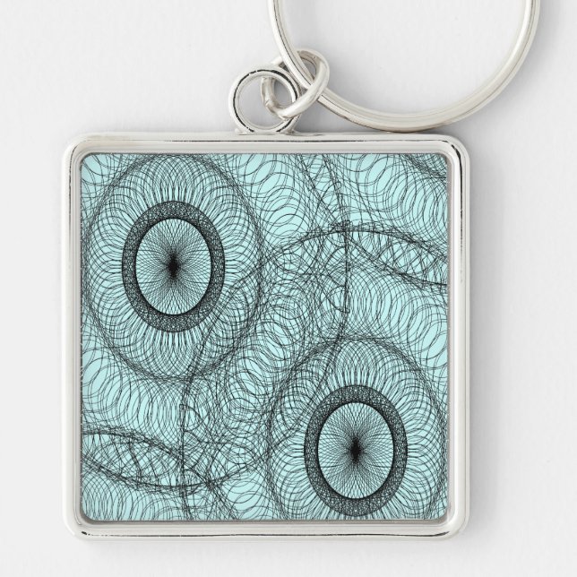 Llavero Estiloso Spirograph Swirly Zen Doodle Pattern (Frente)