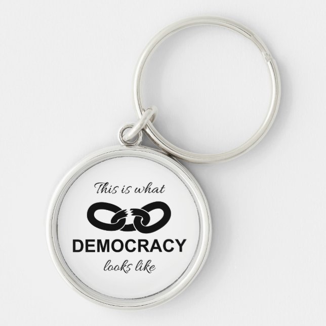 Llavero Esto es lo que parece la democracia (Frente)