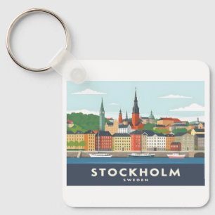 Llavero Estocolmo Suecia Gamla Stan Pastel Viaje