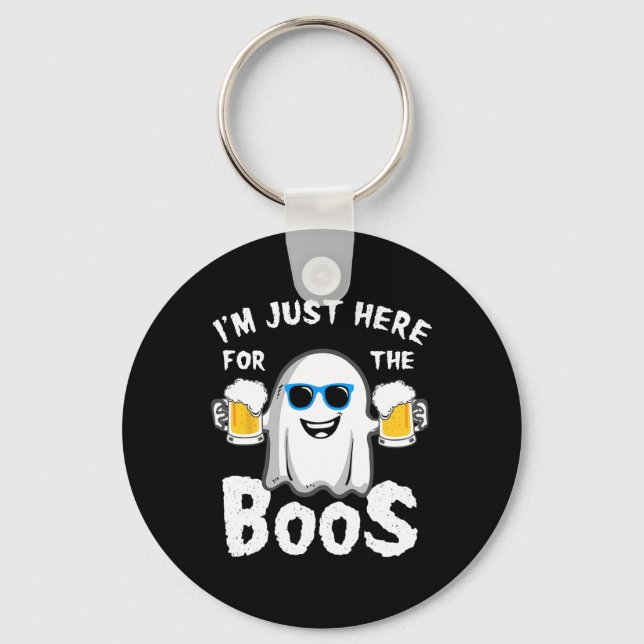 Llavero Estoy aquí por el amor de la cerveza de Halloween. (Anverso)