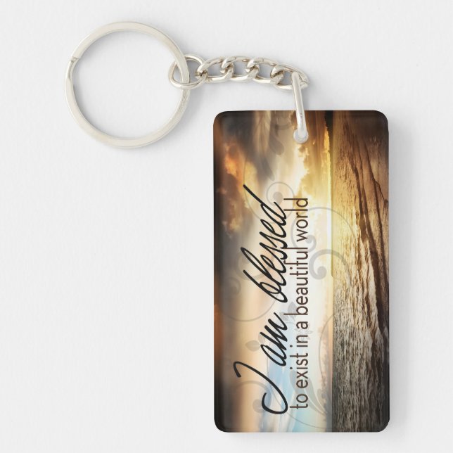 Llavero "Estoy bendecido de existir" Motivación Afirmación (Frente)