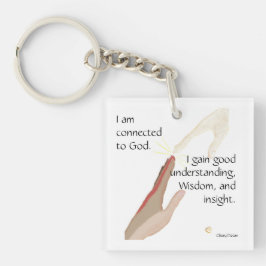 Llavero Estoy conectado a Dios; gano el bien... cadenas de