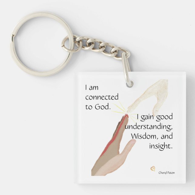 Llavero Estoy conectado a Dios; gano el bien... cadenas de (Frente)