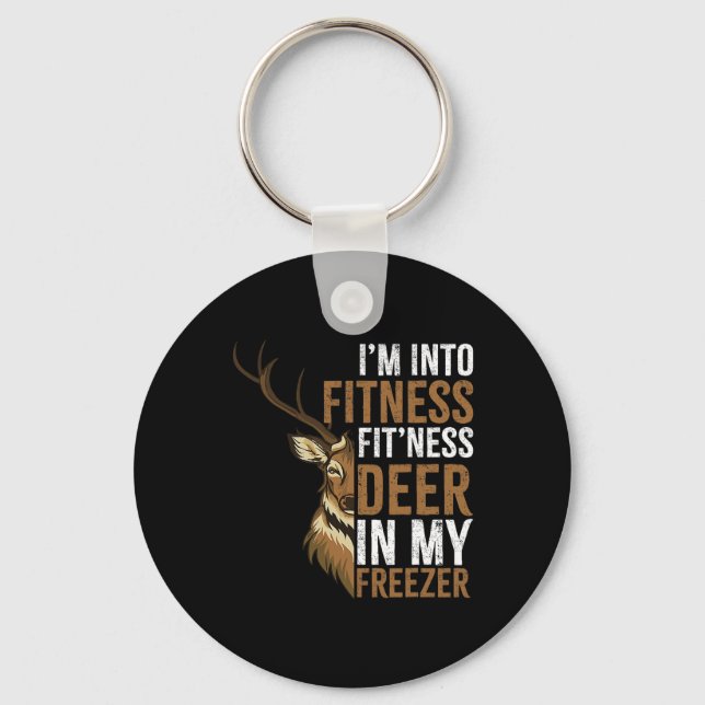 Llavero Estoy en Fitness Fitness Deer en mi Freezer Huntin (Anverso)
