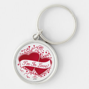 Llavero ¡Estoy enamorado! Corazones rojos