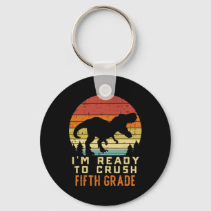 Llavero Estoy listo para aplastar 5º quinto grado dinosaur