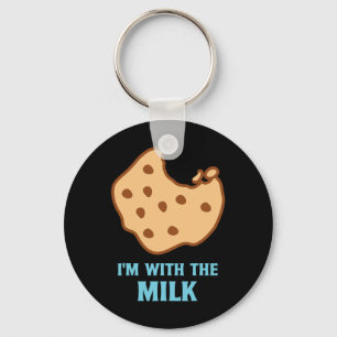 Llavero Estoy mejor con las parejas de leche y galletas