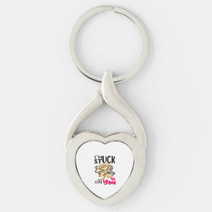 Llavero Estoy Pegado a Ti Diseño Romántico Simple