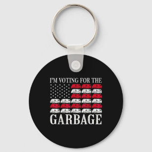 Llavero Estoy votando por la basura Trump 2024 Orgulloso d